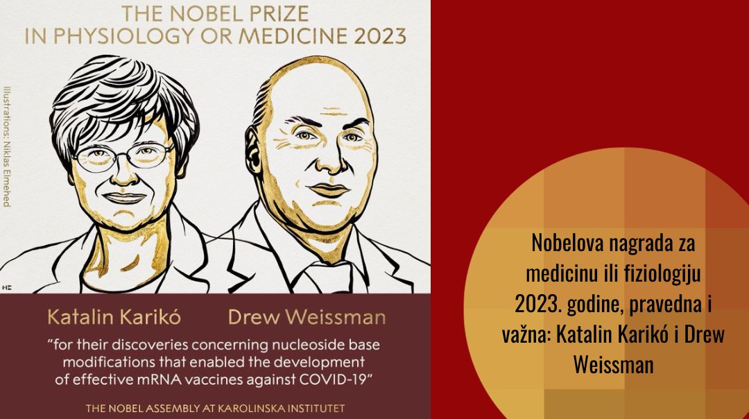 Nobelova nagrada za fiziologiju ili medicinu: Katalin Karikó i Drew Weissman za ključna poboljšanja tehnologije koja je dovela do stvaranja mRNA/iRNK vakcina