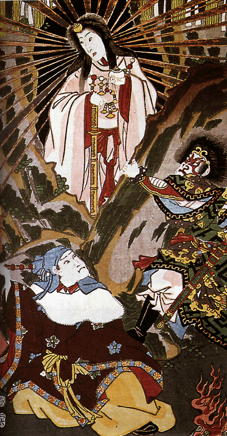 Amaterasu by Utagawa Kunisada (歌川国貞), 1856 [crop of larger artwork, public domain]
