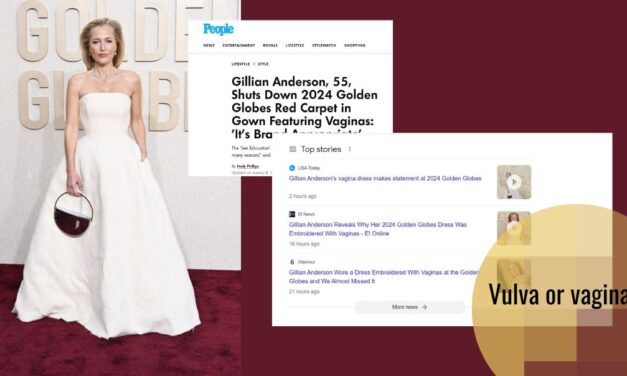 What’s That on a Gillian Anderson’s Dress? Not a Vagina, Definitely