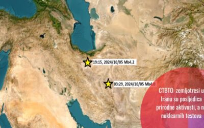 CTBTO detektovao dva zemljotresa u Iranu, ali se ne radi o nuklearnim testovima